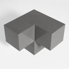 Voxel M, Moderner Couchtisch und Beistelltisch aus Quarzstein aus Graphit, 21. Jahrhundert