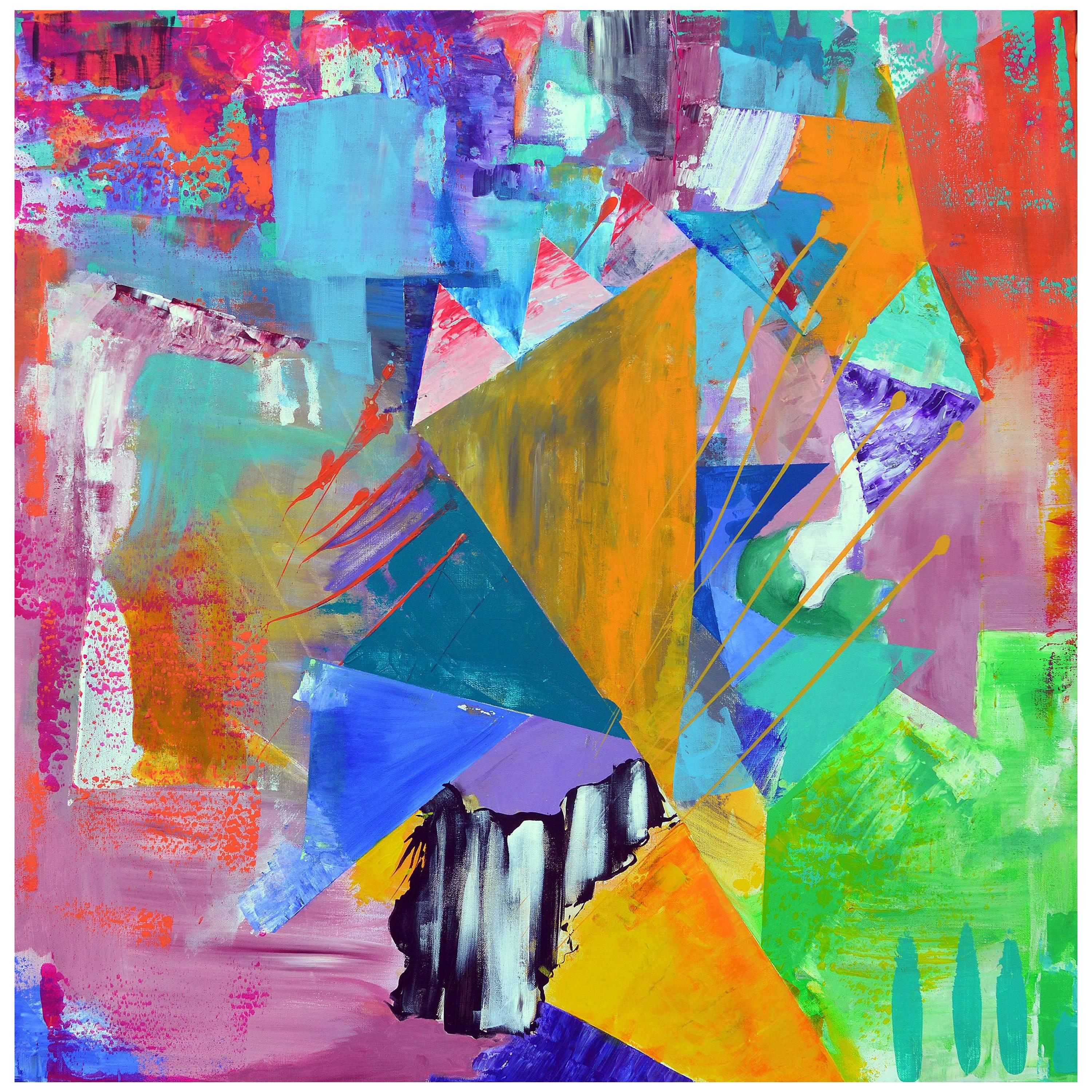 Voyage und Voyage II sind abstrakte Gemälde in Acryl der slowakischen Künstlerin Kristina Kralikova. 4/15/2018.