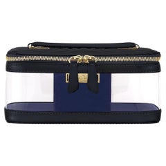 Voyage Cosmetic Case Large Black Patent Leather and Clear PVC