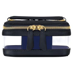 Voyage Cosmetic Case Small Black Patent Leather and Clear PVC