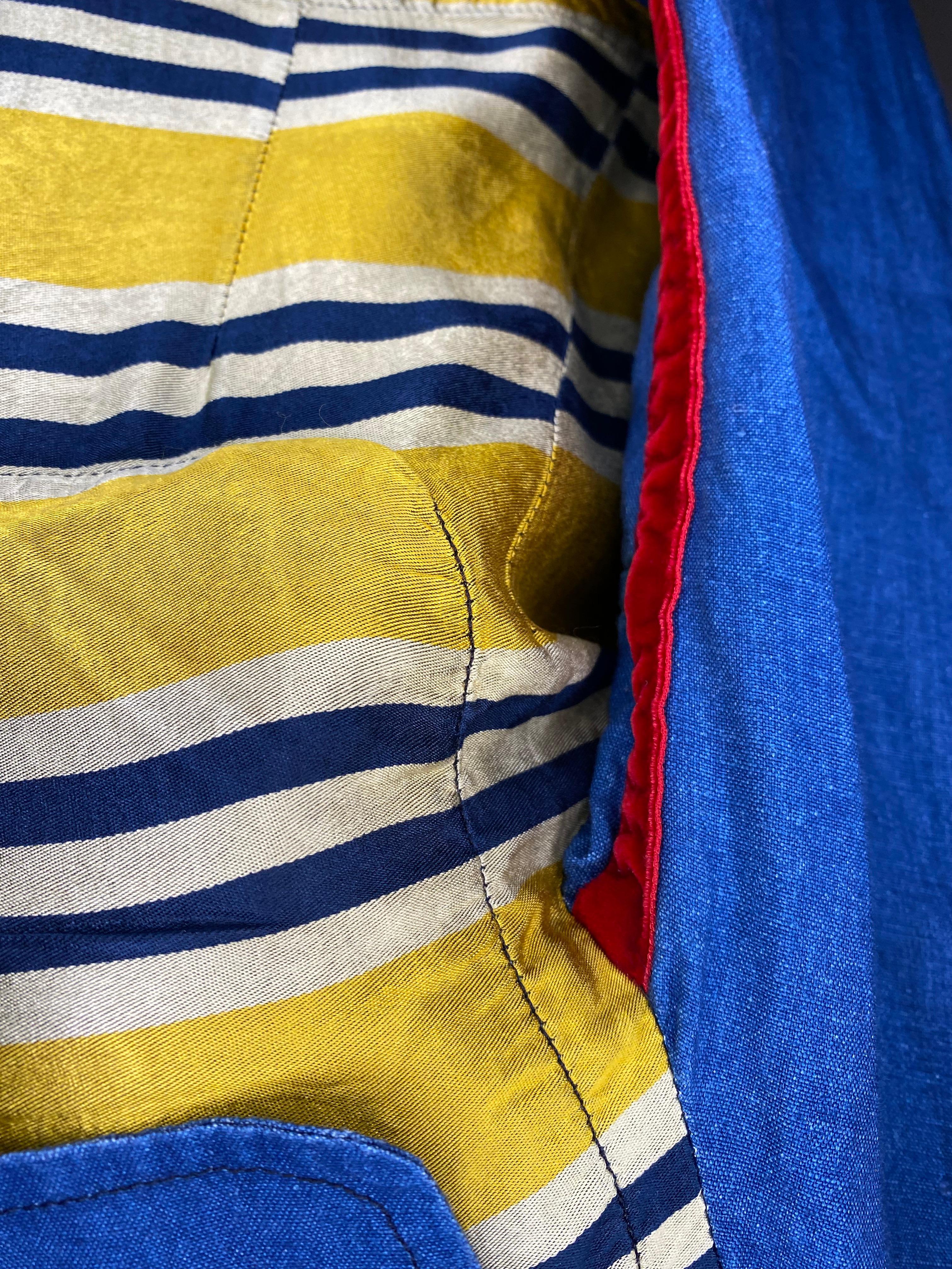 Voyage England Traje pantalón vintage de seda y lino Púrpura en venta