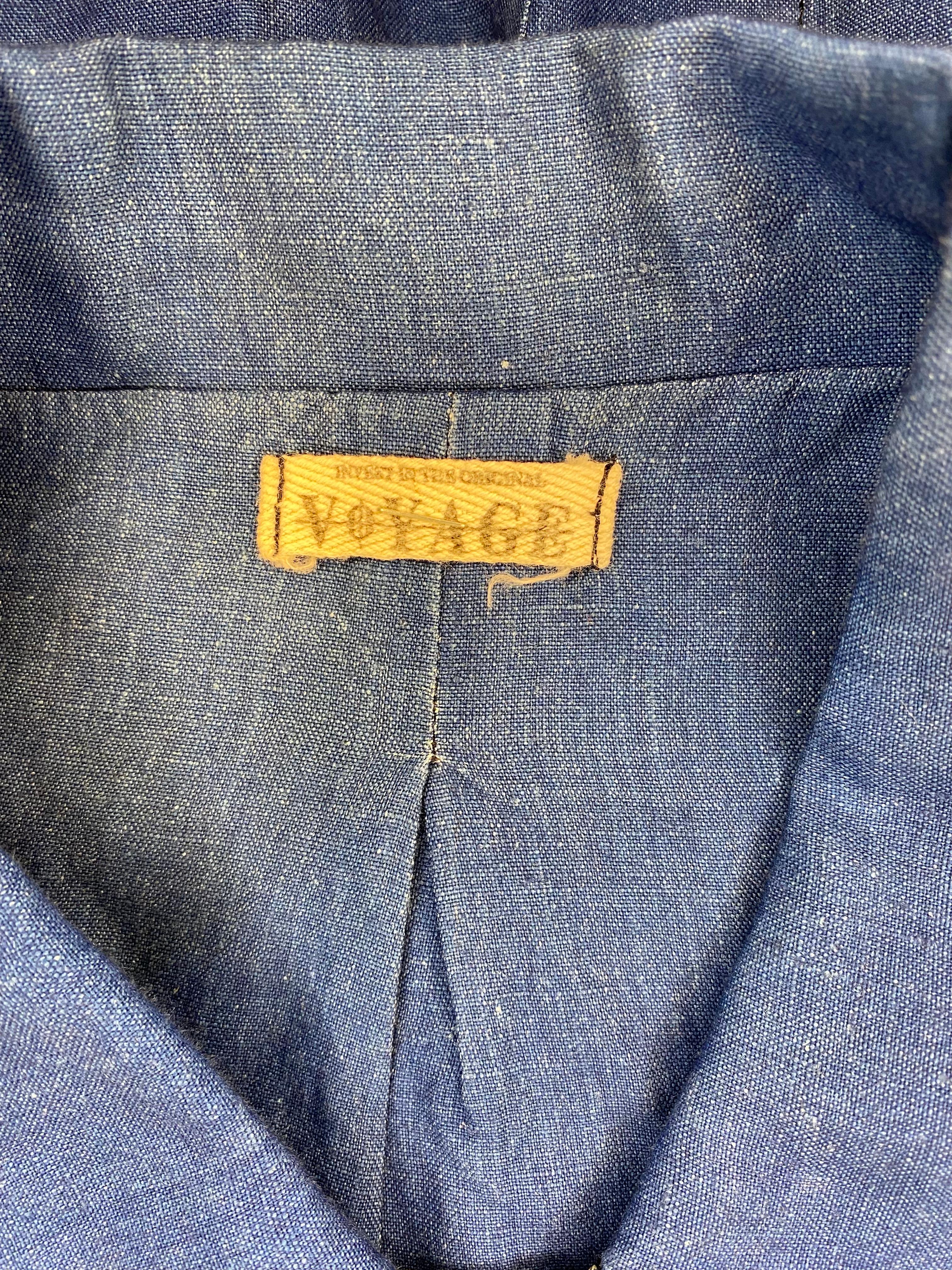 Voyage England Traje pantalón vintage de seda y lino en venta 1