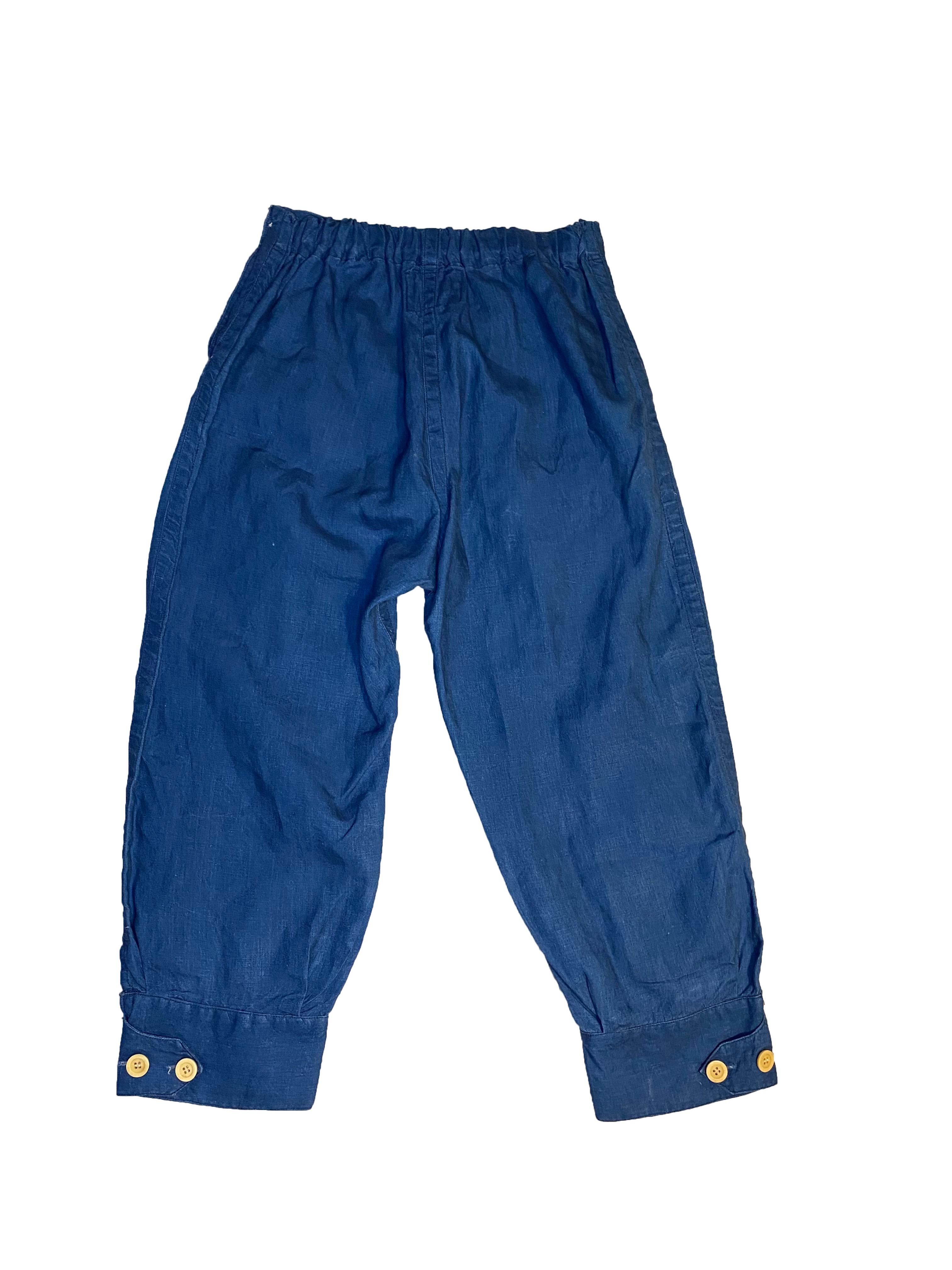 Voyage England Traje pantalón vintage de seda y lino en venta 2