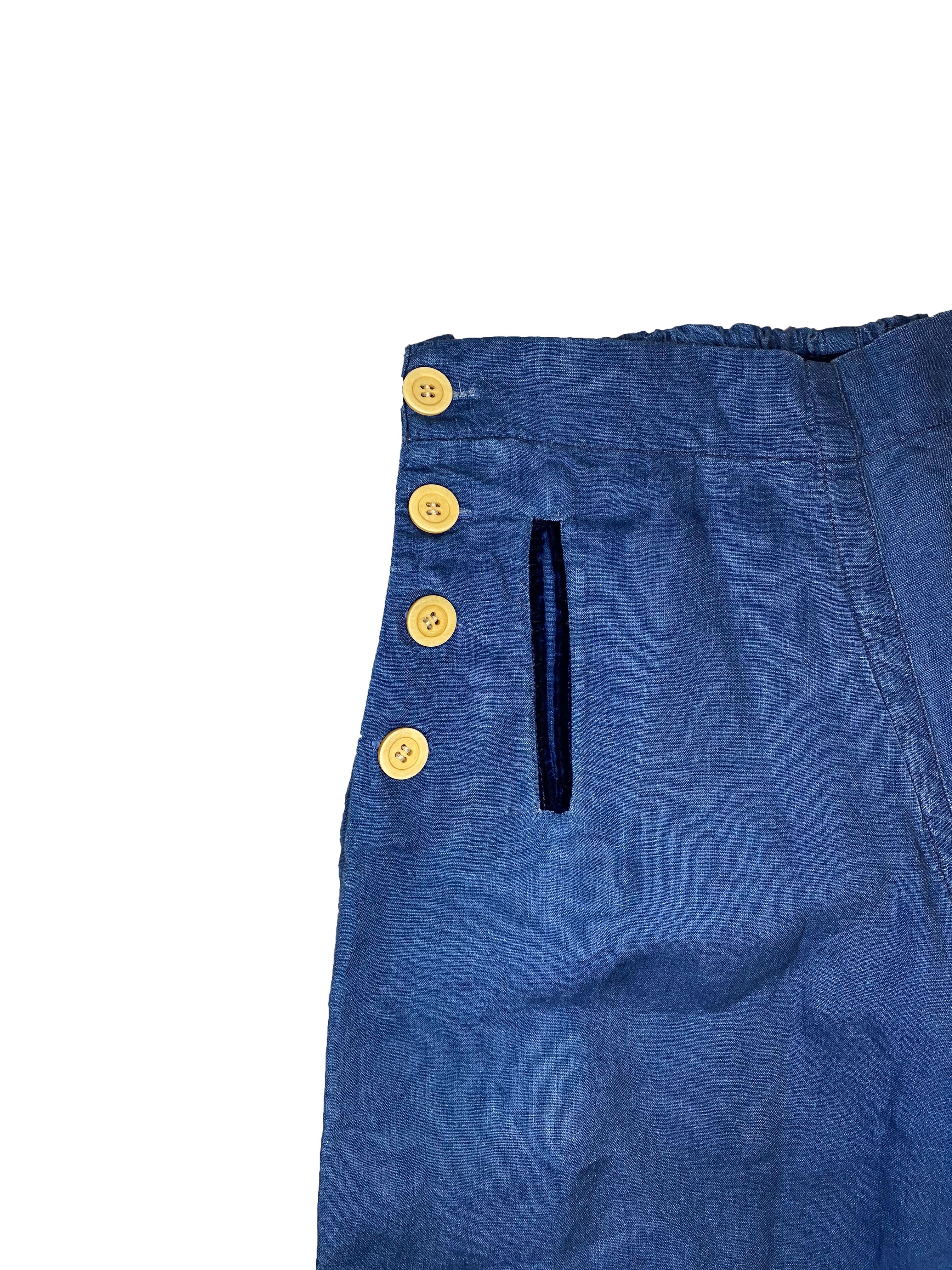 Voyage England Traje pantalón vintage de seda y lino en venta 3