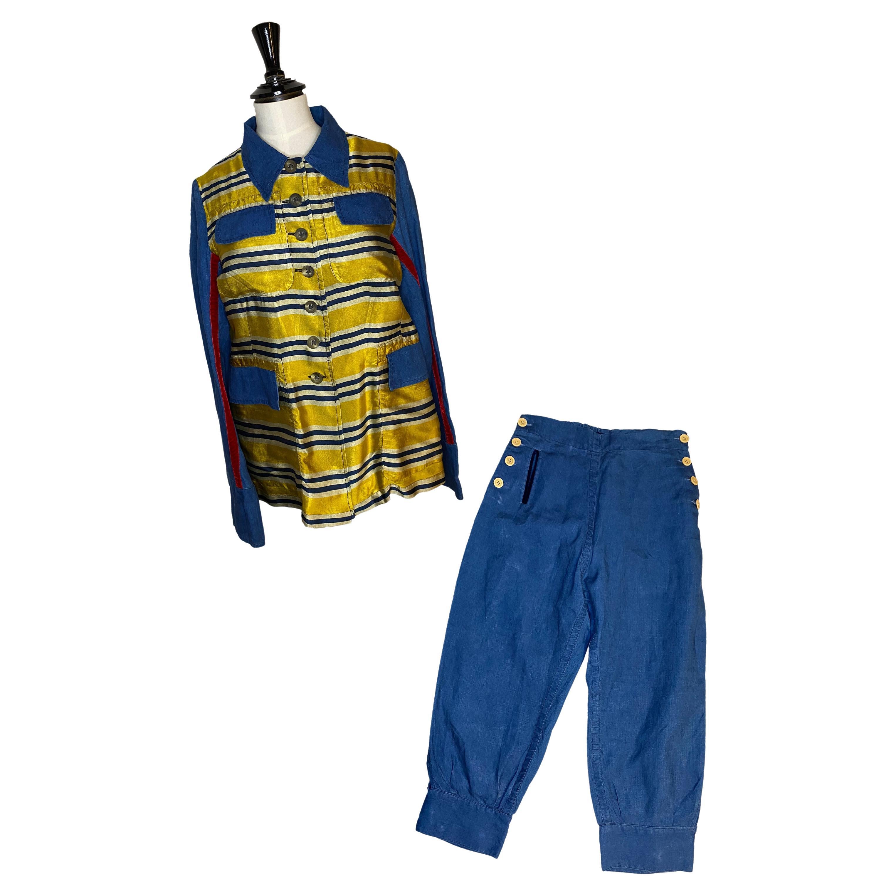 Voyage England Vintage Silk and Linen Trouser Suit