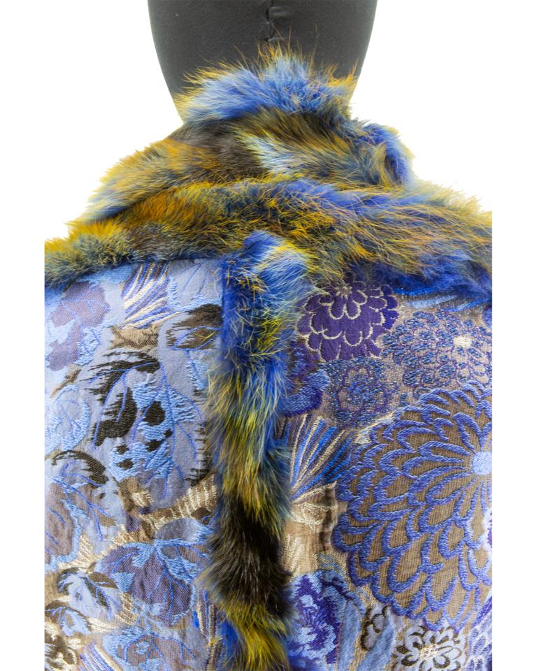 Voyage Fur Trimmed Brocade Jacket For Sale 4