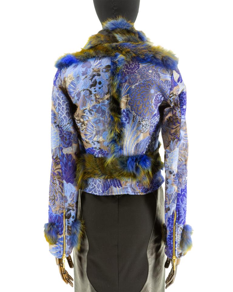 Voyage Fur Trimmed Brocade Jacket For Sale 3