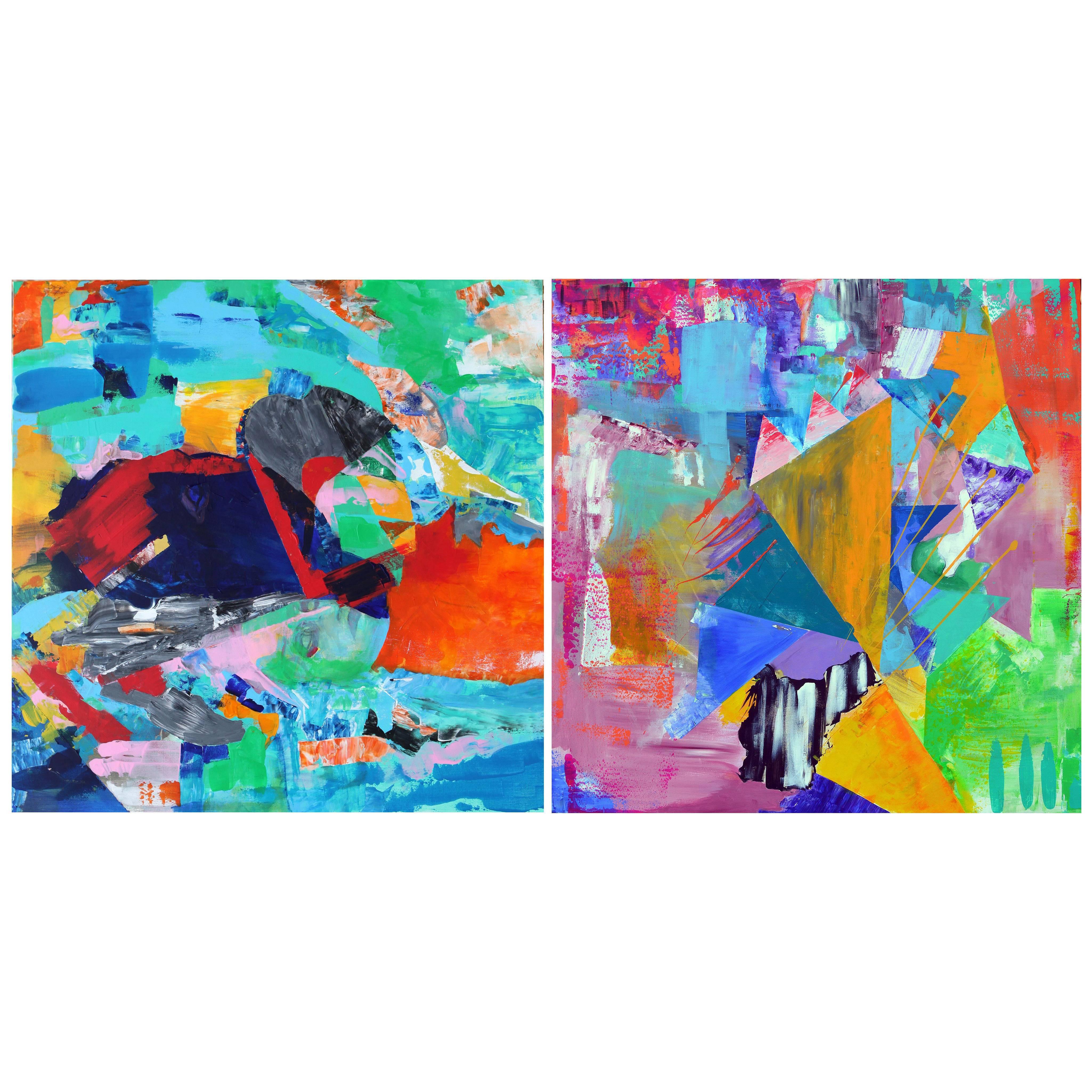 "Voyage" and "Voyage II" Paintings by Kristina Kralikova For Sale