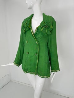 Voyage Invest in the Original Bright Green Silk & Velvet Jacket with Lily's OS