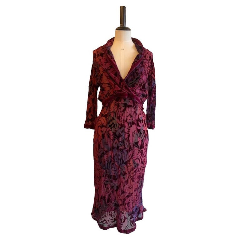 Voyage Invest In The Original Devore Silk Mix Dress at 1stDibs