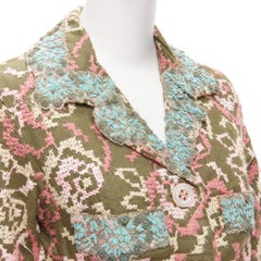 VOYAGE INVEST IN THE ORIGINAL LONDON 100% silk embroidery cropped blazer M