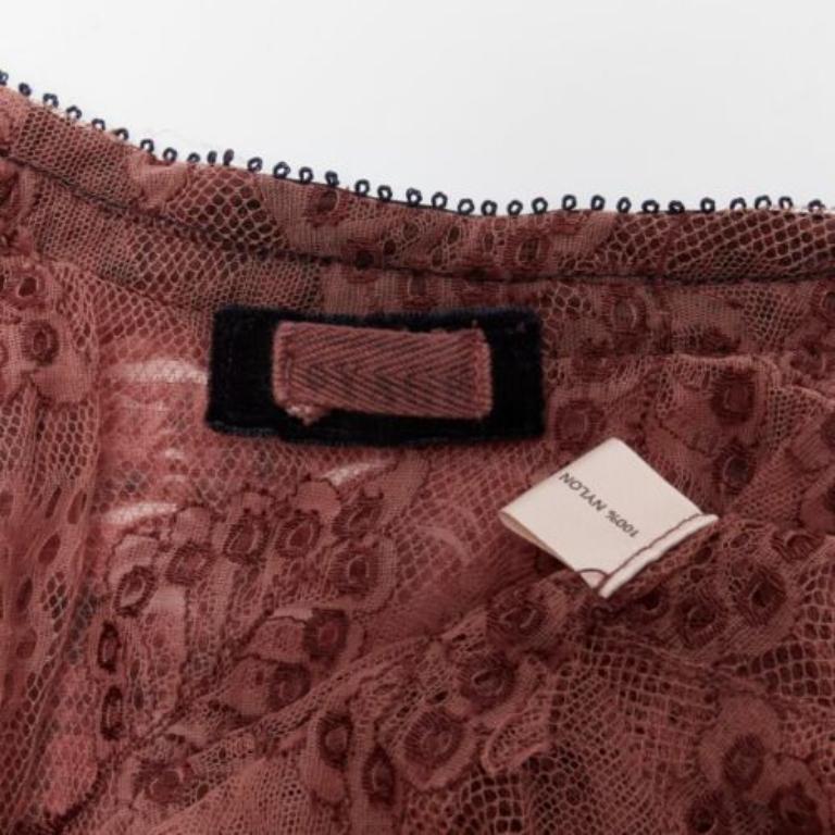 VOYAGE INVEST IN THE ORIGINAL LONDON burgundy sheer gold black cropped jacket For Sale 4