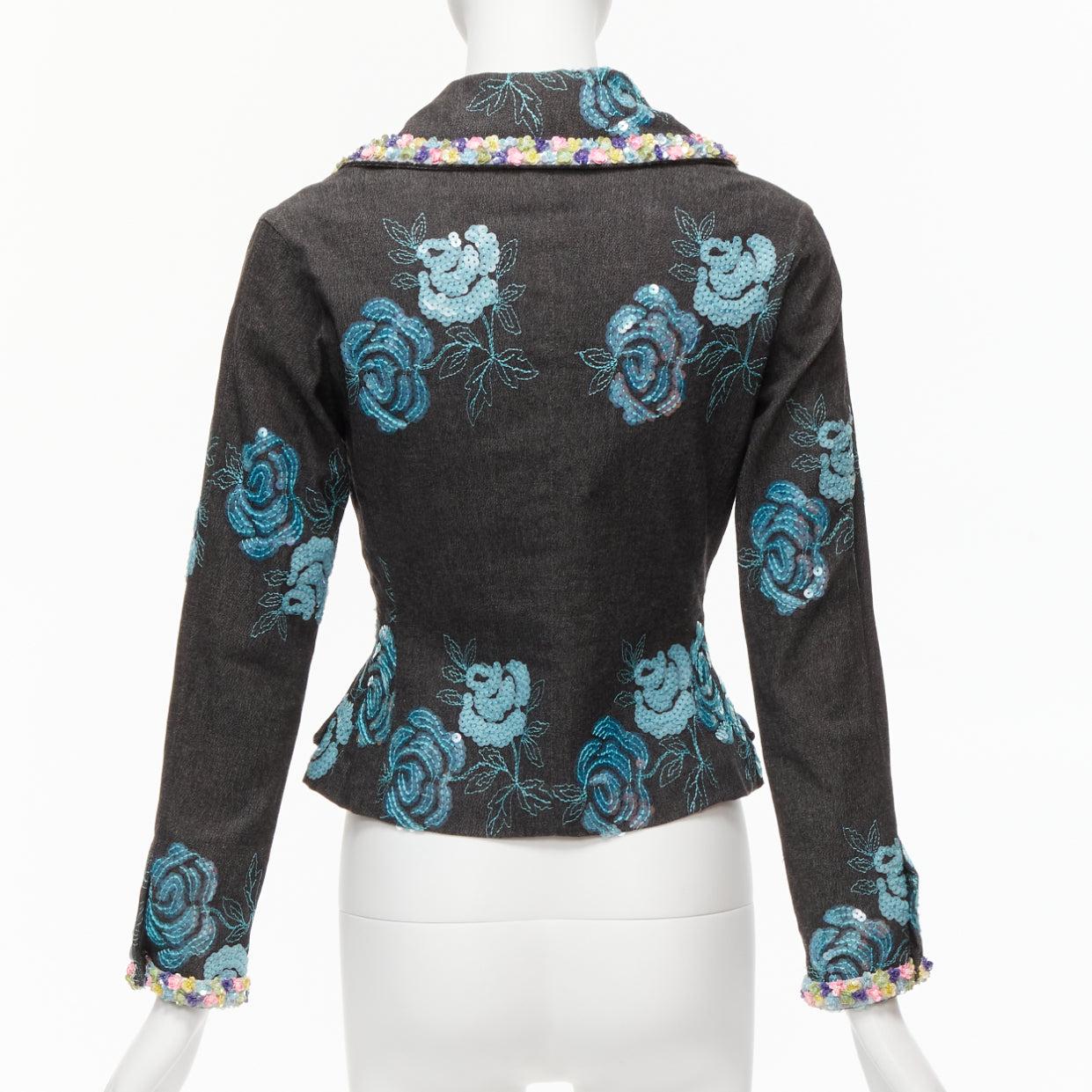 Women's VOYAGE INVEST IN THE ORIGINAL LONDON colourful sequins twill peplum jacket S