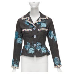 VOYAGE INVEST IN THE ORIGINAL LONDON colourful sequins twill peplum jacket S