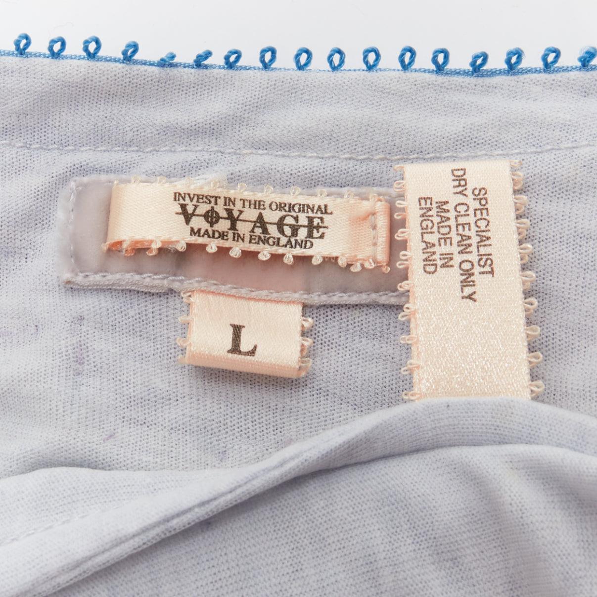 VOYAGE INVEST IN THE ORIGINAL LONDON embellishment trim cotton blend cardigan L For Sale 4