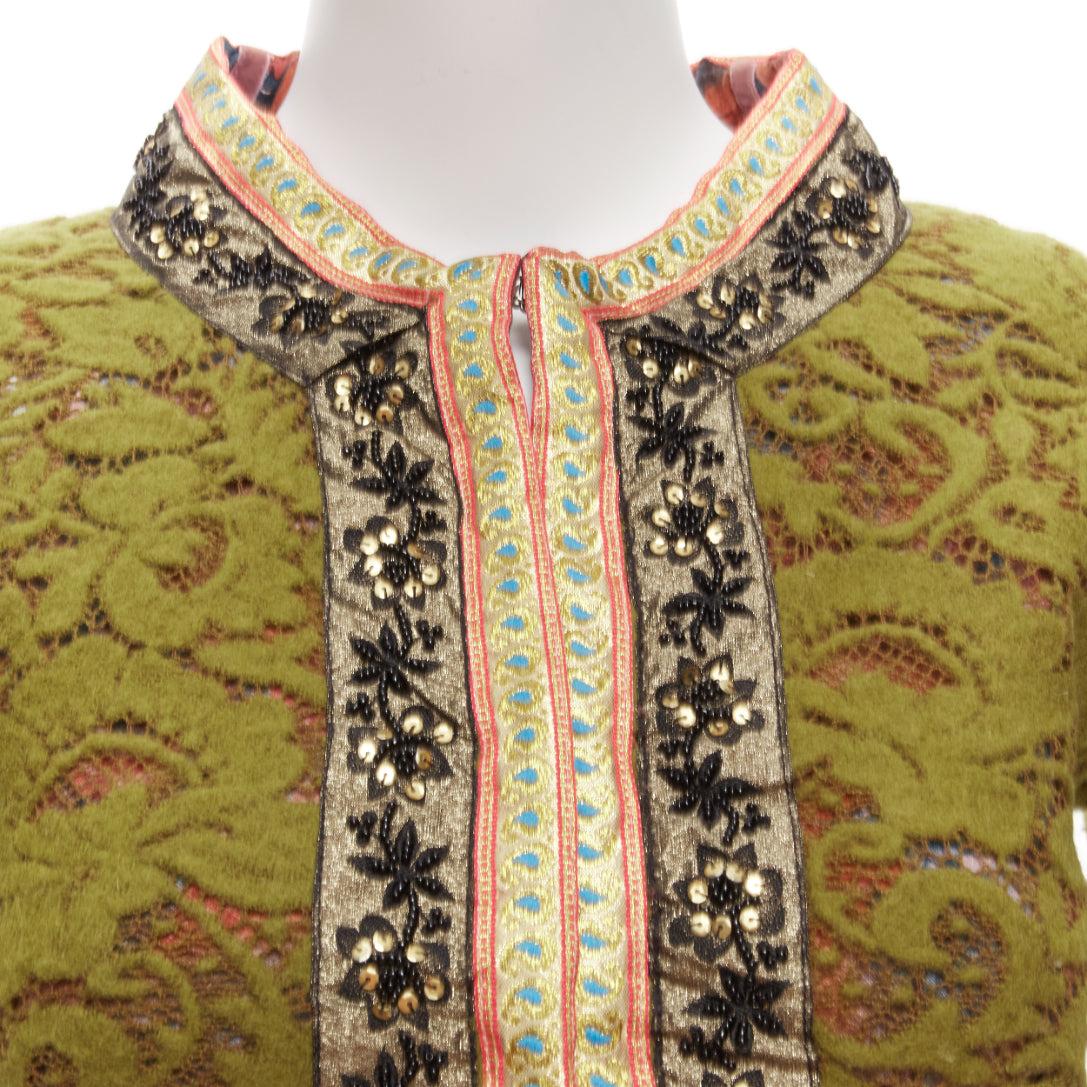 VOYAGE INVEST IN THE ORIGINAL LONDON gold beaded trim moss green lace wool jacket M
Reference: GIYG/A00318
Brand: VOYAGE INVEST IN THE ORIGINAL LONDON
Material: Wool, Silk, Blend
Color: Green, Gold
Pattern: Lace
Closure: Hook & Bar
Lining: