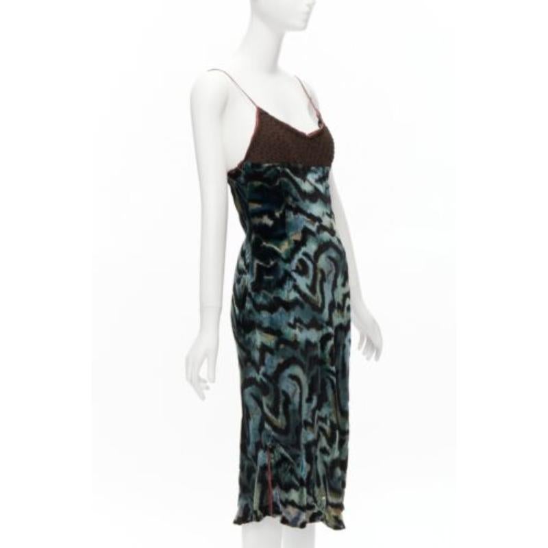 Black VOYAGE INVEST IN THE ORIGINAL LONDON green swirl velvet embroidered slip dress