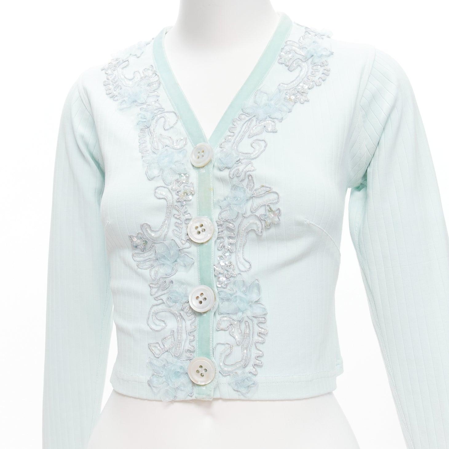 VOYAGE INVEST IN THE ORIGINAL LONDON mint blue embellished velvet cardigan S
Reference: GIYG/A00327
Brand: VOYAGE INVEST IN THE ORIGINAL LONDON
Material: Nylon, Blend
Color: Green
Pattern: Solid
Closure: Button
Extra Details: Embellished back