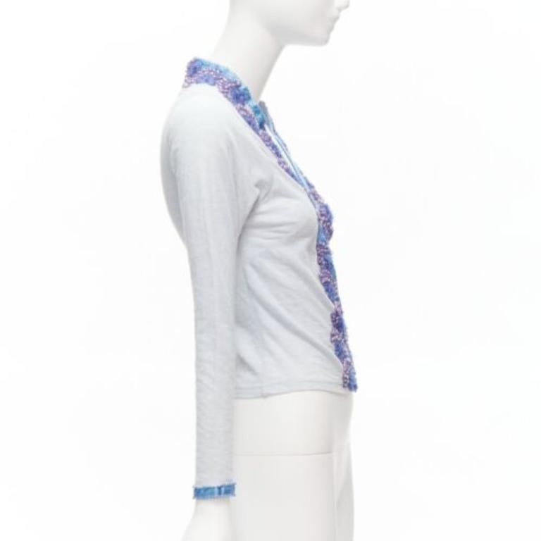Women's VOYAGE INVEST IN THE ORIGINAL LONDON purple embellishment cotton cardigan L For Sale