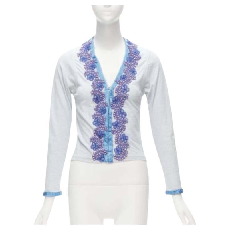 VOYAGE INVEST IN THE ORIGINAL LONDON purple embellishment cotton cardigan L For Sale