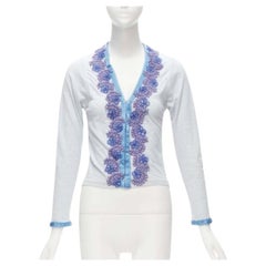 VOYAGE INVEST IN THE ORIGINAL LONDON cardigan en coton à embellissement violet L