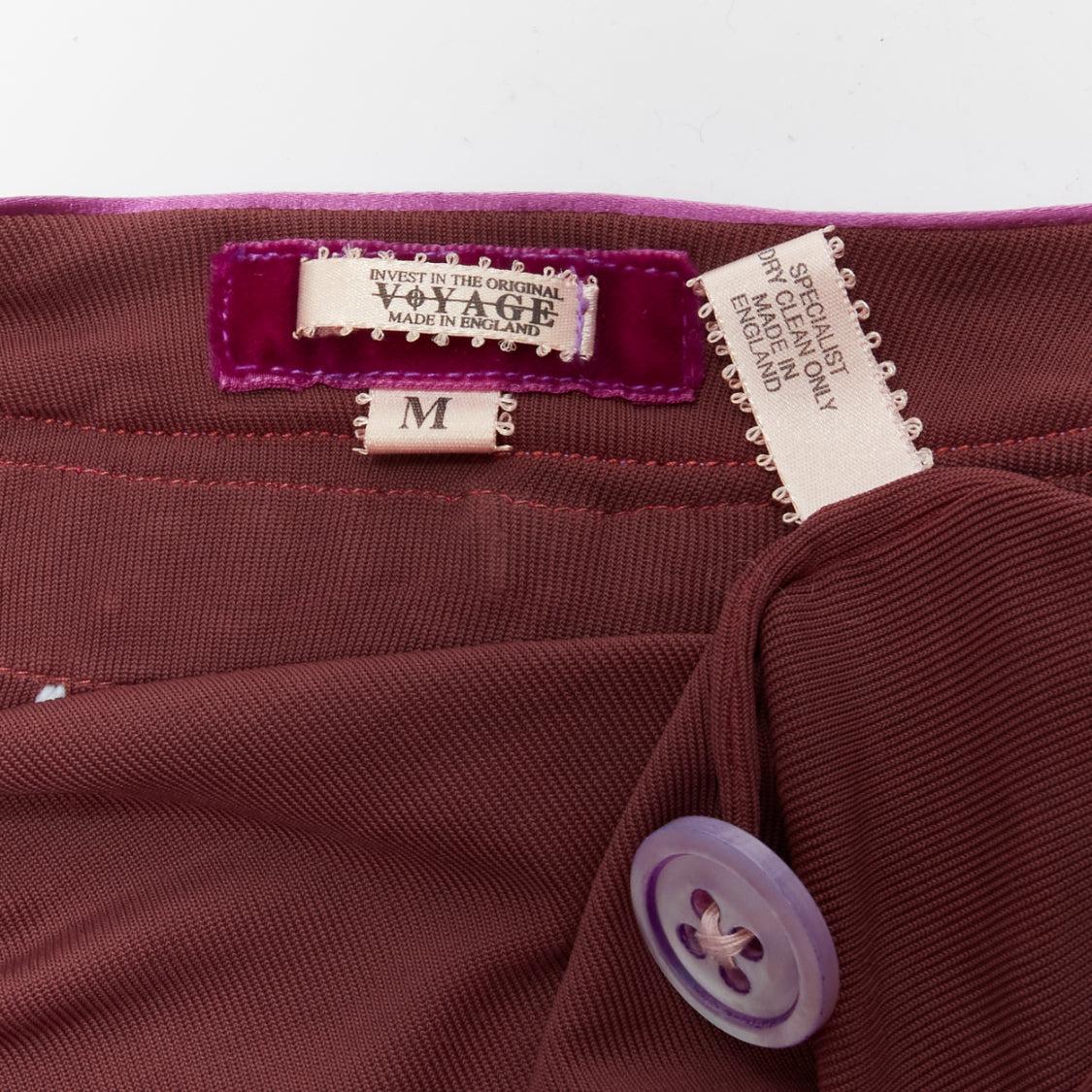 VOYAGE INVEST IN THE ORIGINAL LONDON purple velvet pink beads brown cardigan M 5