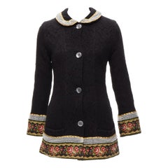 Voyage London INVESTIAMO NELL'ORIGINALE LONDRA cappotto di lana rosso verde con perline floreali nere L