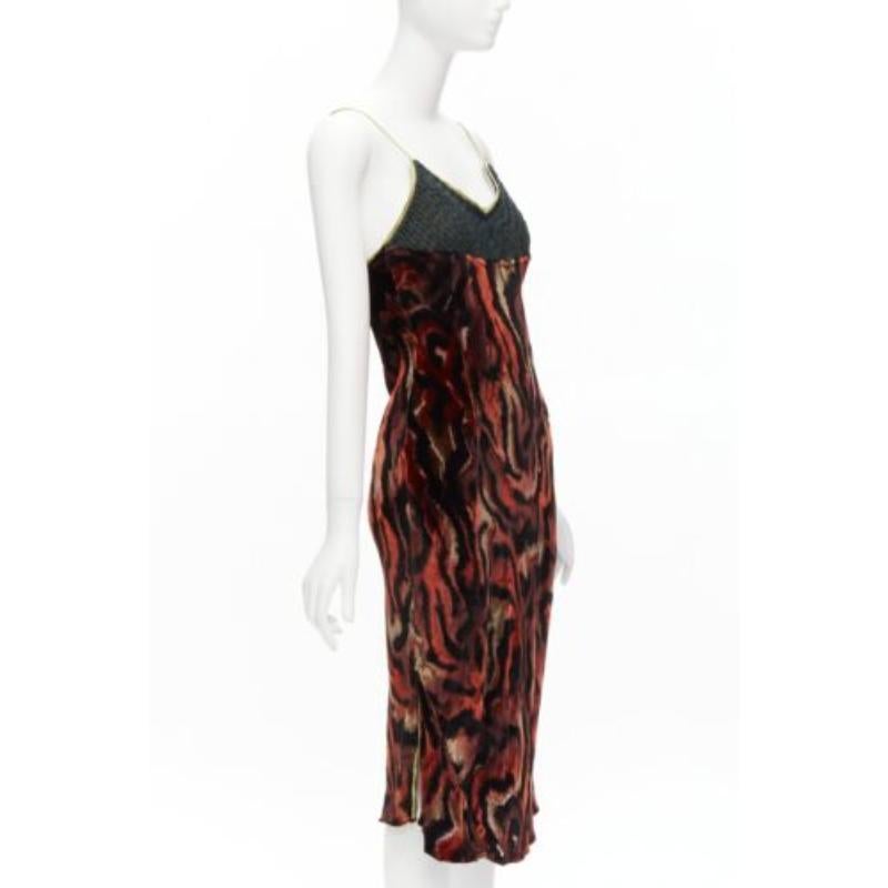 Black VOYAGE INVEST IN THE ORIGINAL LONDON red swirl velvet embroidered slip dress For Sale