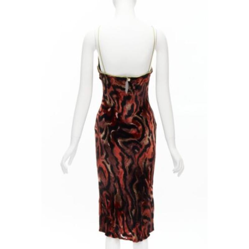 Women's VOYAGE INVEST IN THE ORIGINAL LONDON red swirl velvet embroidered slip dress For Sale