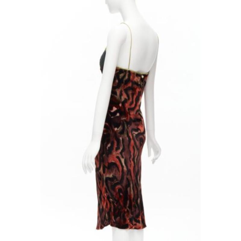 VOYAGE INVEST IN THE ORIGINAL LONDON red swirl velvet embroidered slip dress For Sale 1