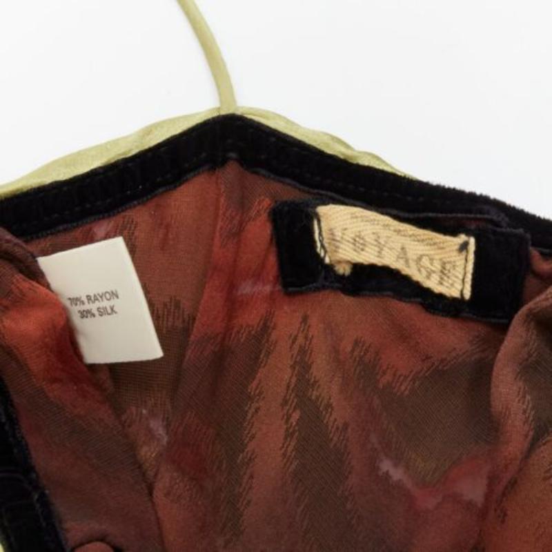 VOYAGE INVEST IN THE ORIGINAL LONDON red swirl velvet embroidered slip dress For Sale 3