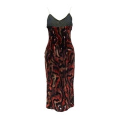 VOYAGE INVEST IN THE ORIGINAL LONDON red swirl velvet embroidered slip dress