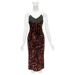 VOYAGE INVEST IN THE ORIGINAL LONDON swirl velvet sheer embroidebust slip dress