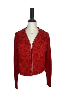 Voyage Invest In The Original Red Applique Cardigan