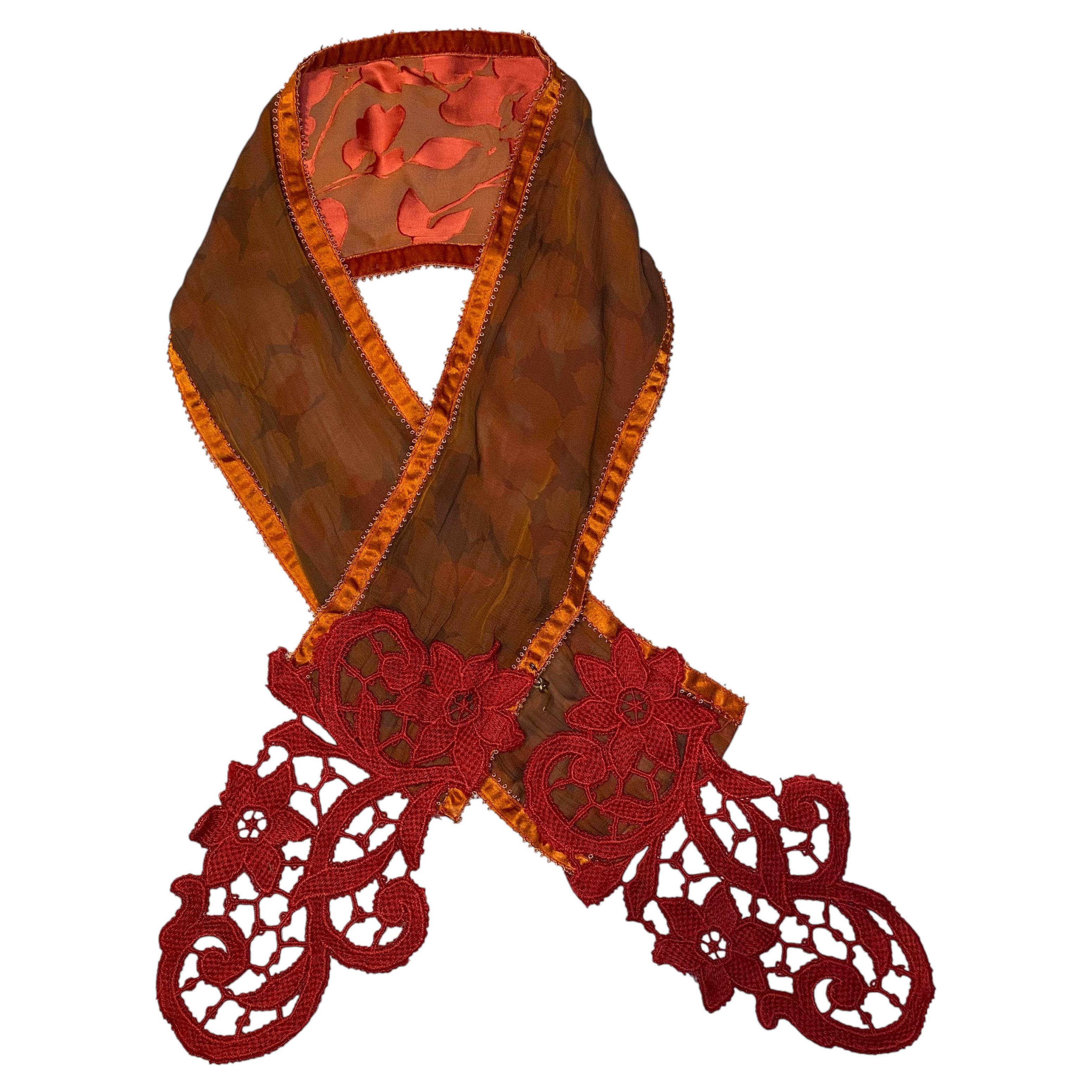 Voyage Invest In The Original Sciarpa di seta arancione vintage
