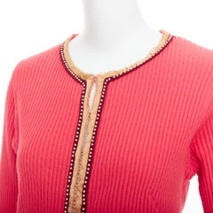 VOYAGE INVEST IN THE ORIGINAL Vintage pink satin pearl bead cardigan