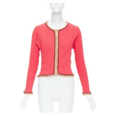 VOYAGE INVEST IN THE ORIGINAL Vintage pink satin pearl bead cardigan