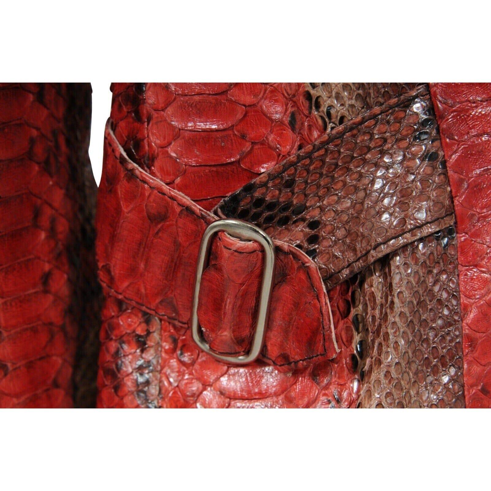Voyage Invest Into The Original Vintage Y2k Jacket Medium Red Python Snake Biker en vente 8
