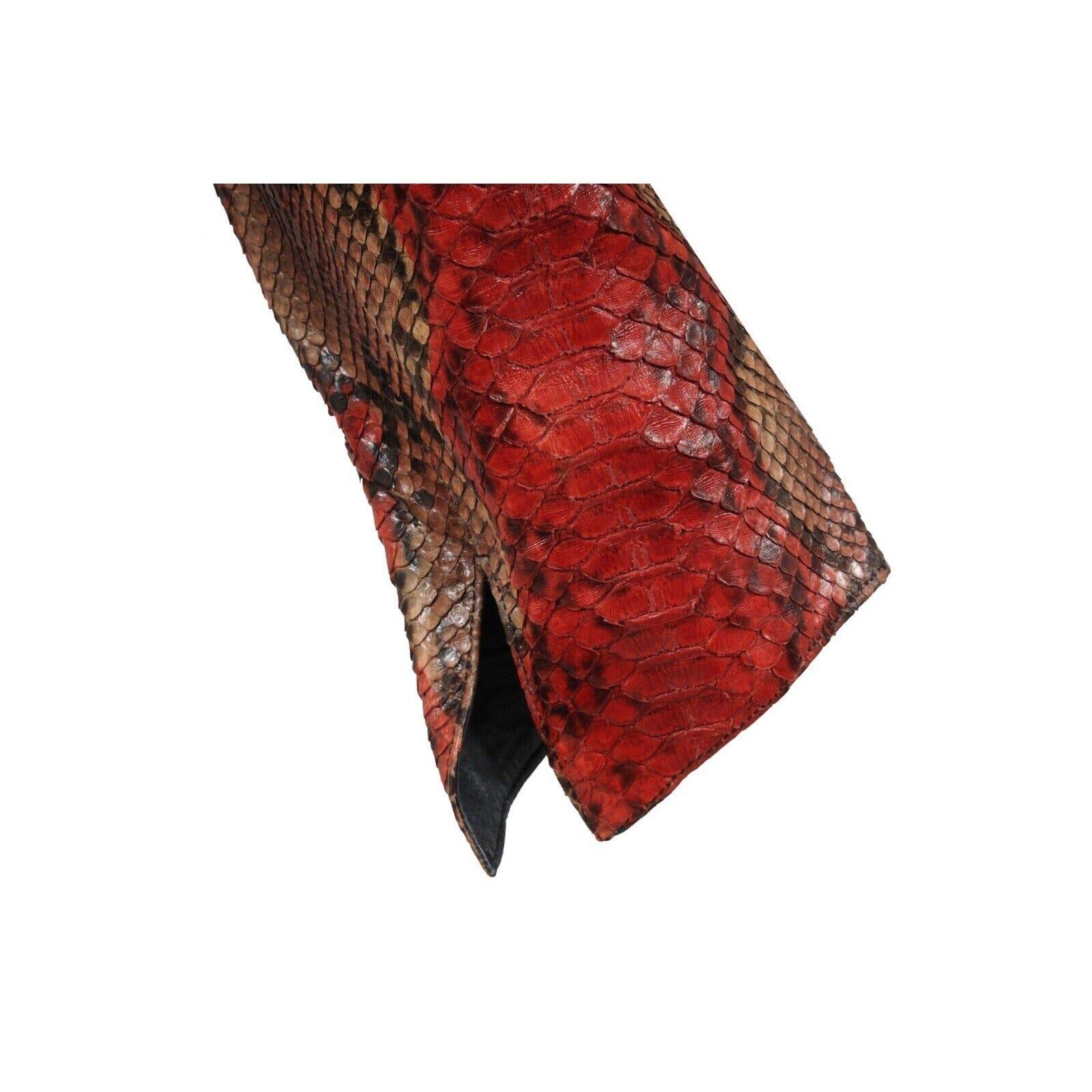 Voyage Invest Into The Original Vintage Y2k Jacket Medium Red Python Snake Biker en vente 9