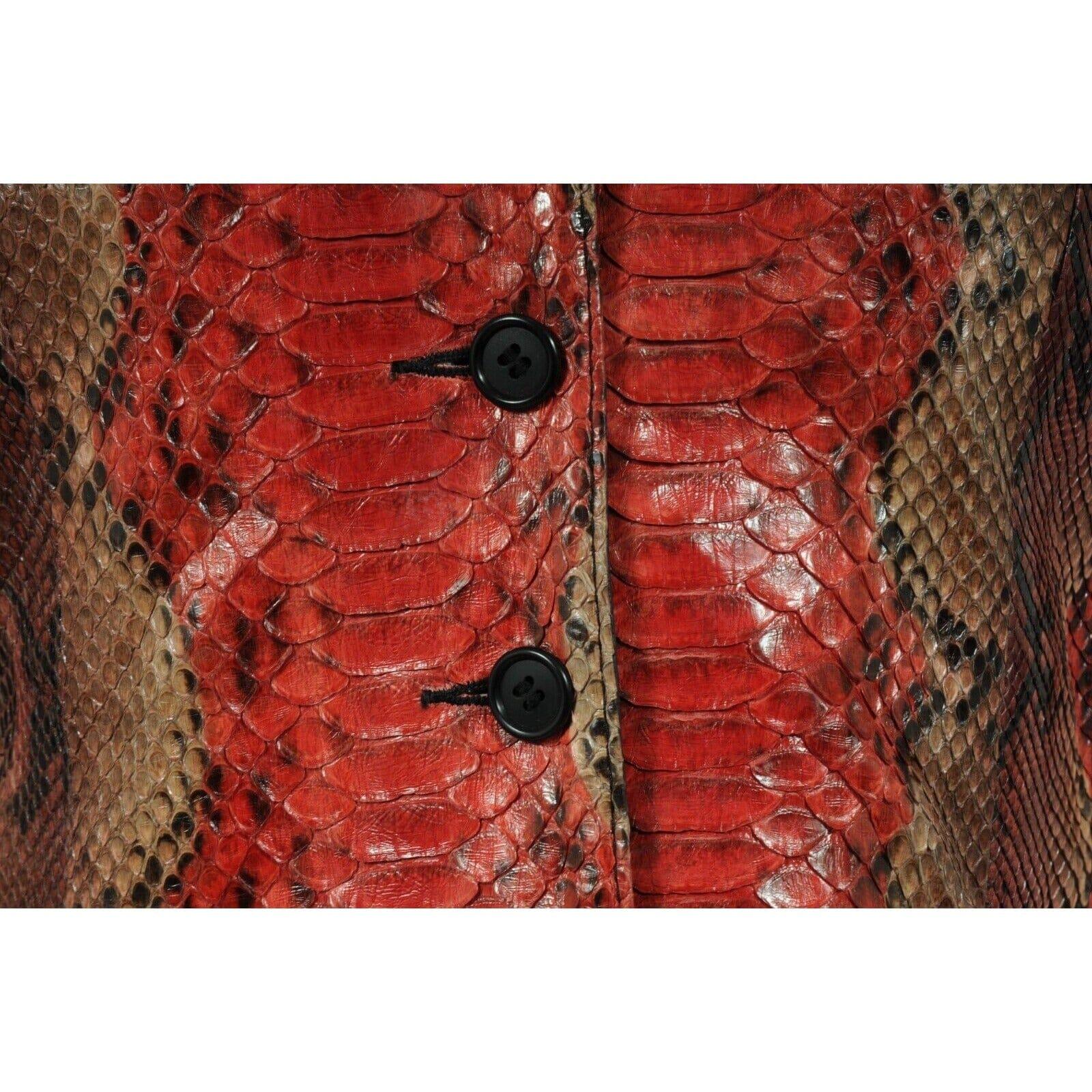 Voyage Invest Into The Original Vintage Y2k Jacket Medium Red Python Snake Biker Pour femmes en vente