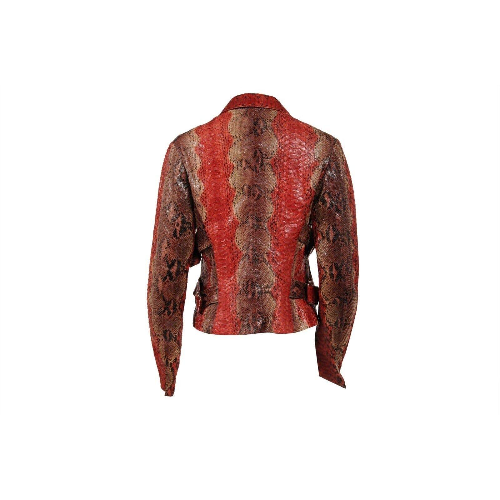 Voyage Invest Into The Original Vintage Y2k Jacket Medium Red Python Snake Biker en vente 4