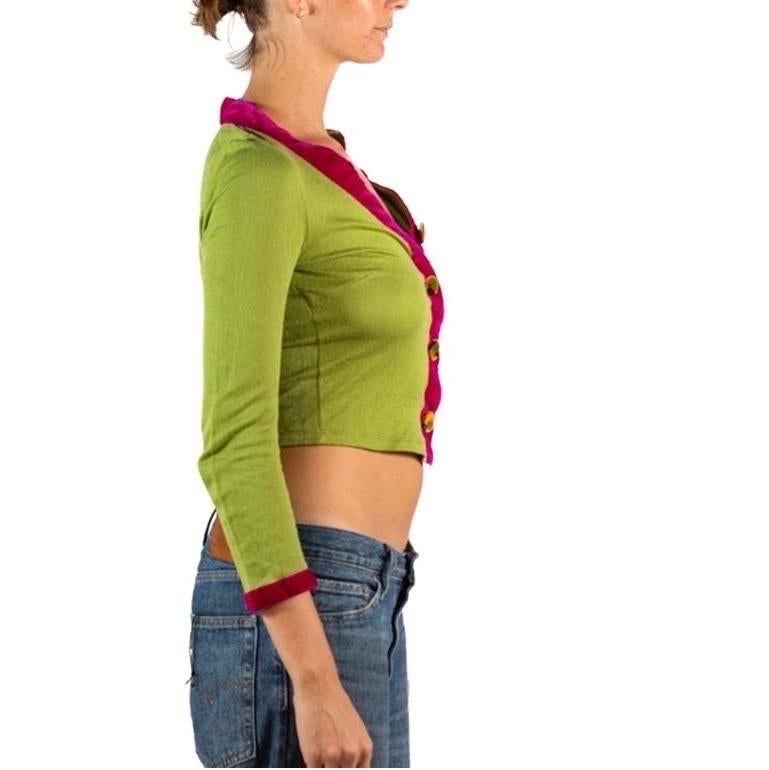 Voyage Passion Olive Green Sweater In Excellent Condition For Sale In New York, NY