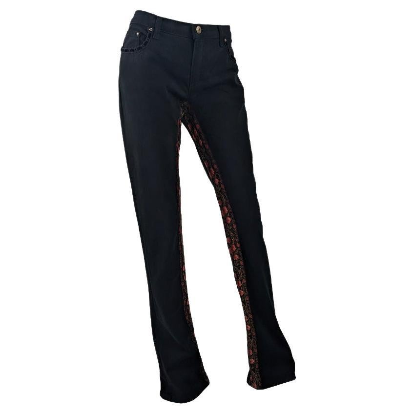 Voyage Passion Vintage y2k Black Denim Low Rise Waist Bootcut Jeans, 2000s For Sale