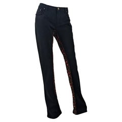 Voyage Passion Vintage y2k Black Denim Low Rise Waist Bootcut Jeans, 2000s