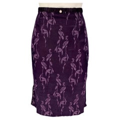 VOYAGE Size One Size Purple Viscose Floral Pencil Skirt