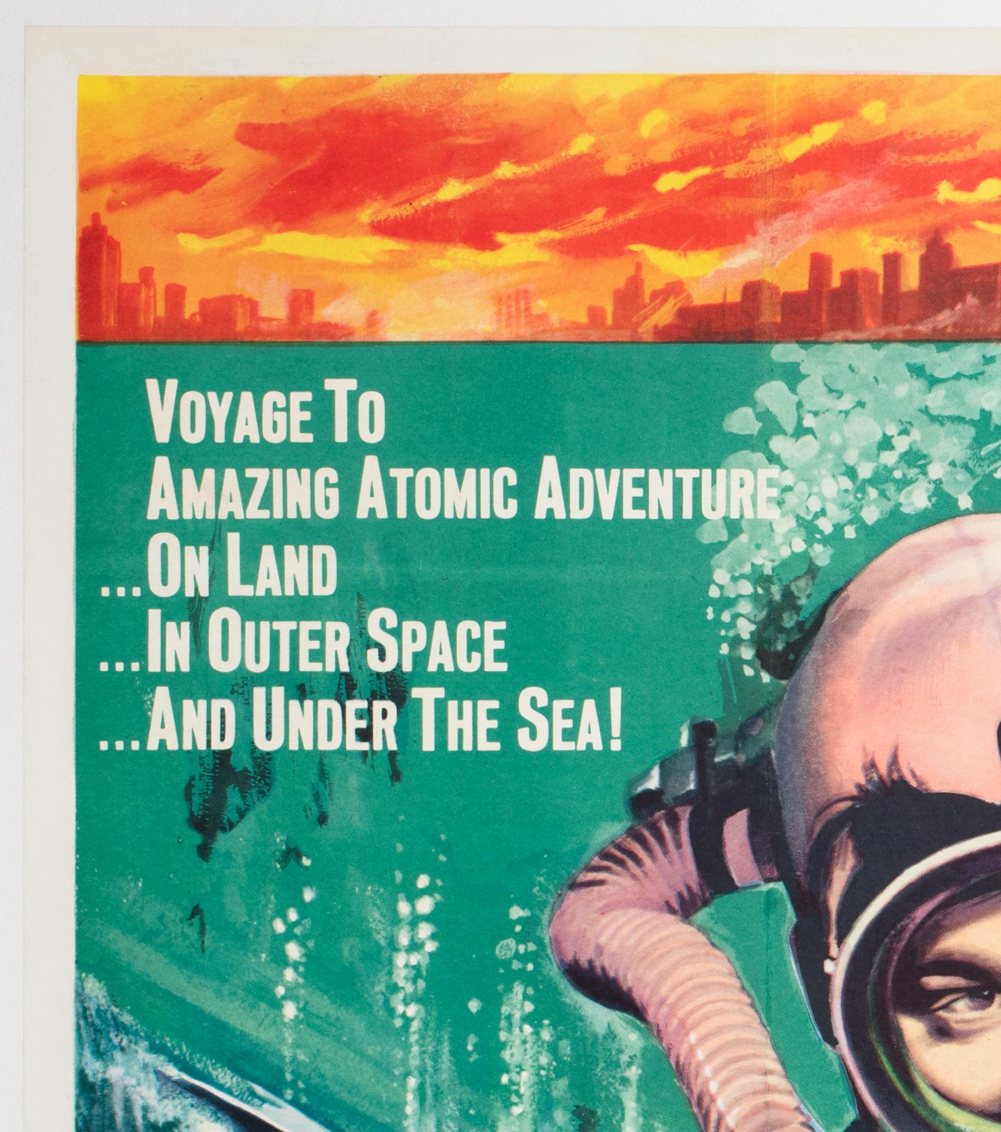Britannico Voyage to the Bottom of the Sea 1961 UK Quad Film Poster, Tom Chantrell in vendita