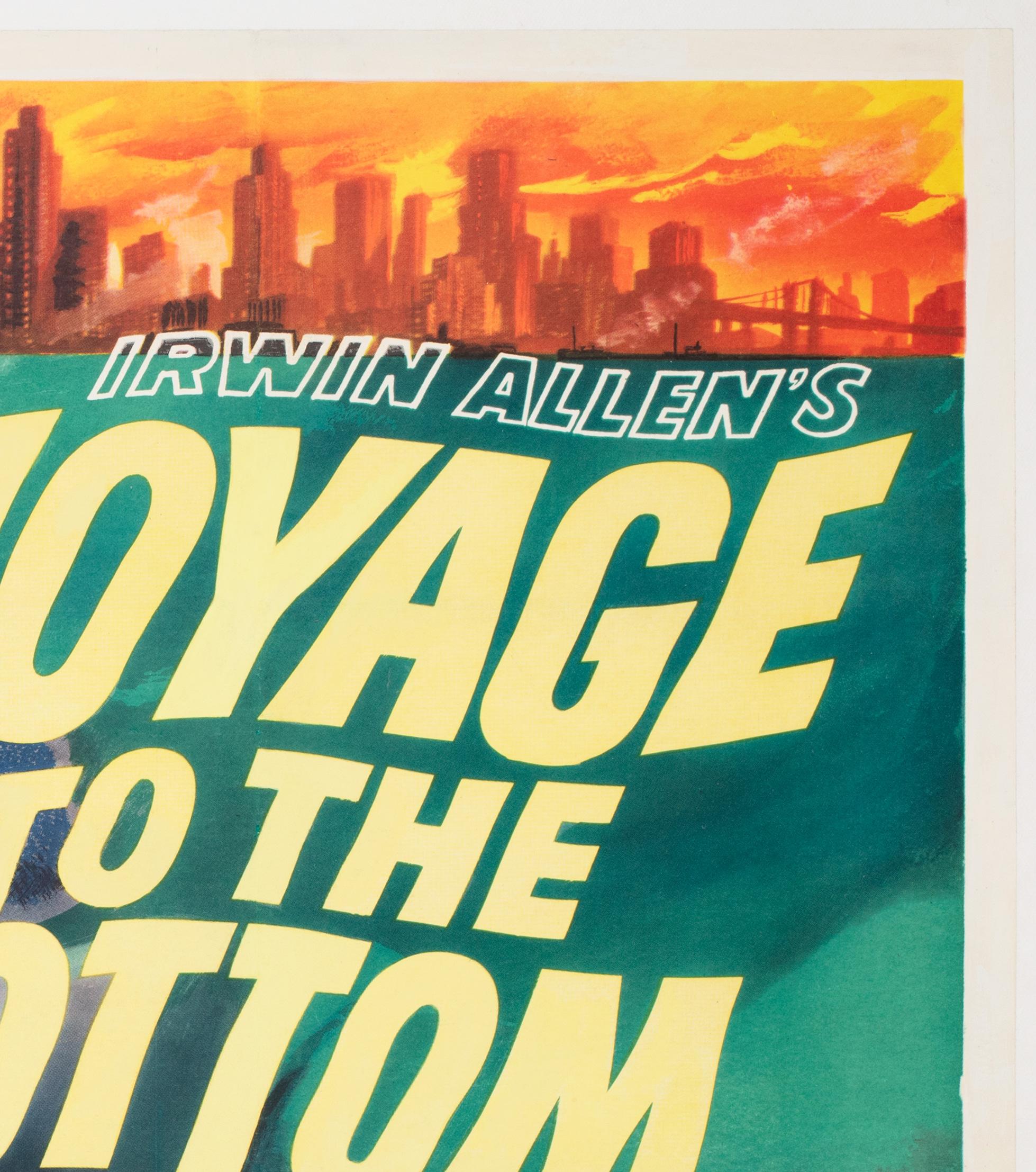 XX secolo Voyage to the Bottom of the Sea 1961 UK Quad Film Poster, Tom Chantrell in vendita