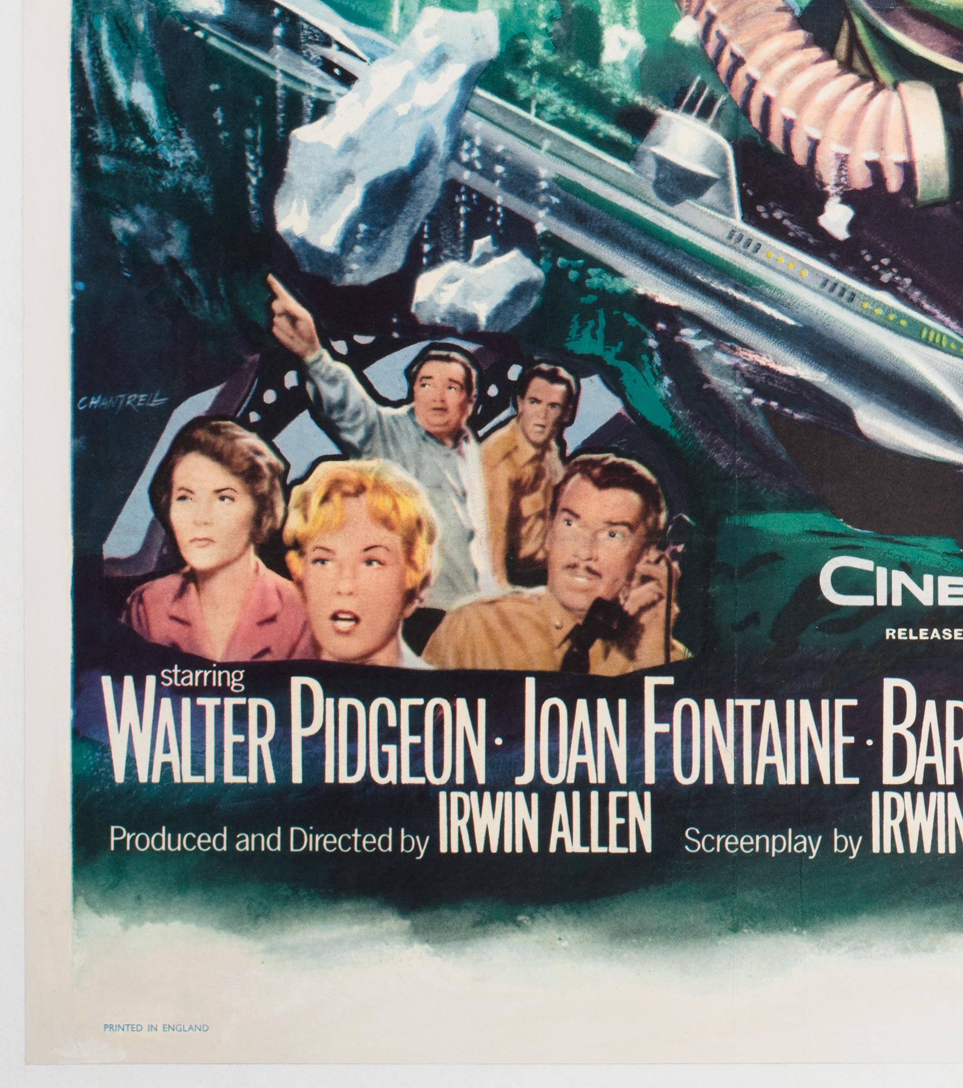 Lino Voyage to the Bottom of the Sea 1961 UK Quad Film Poster, Tom Chantrell in vendita