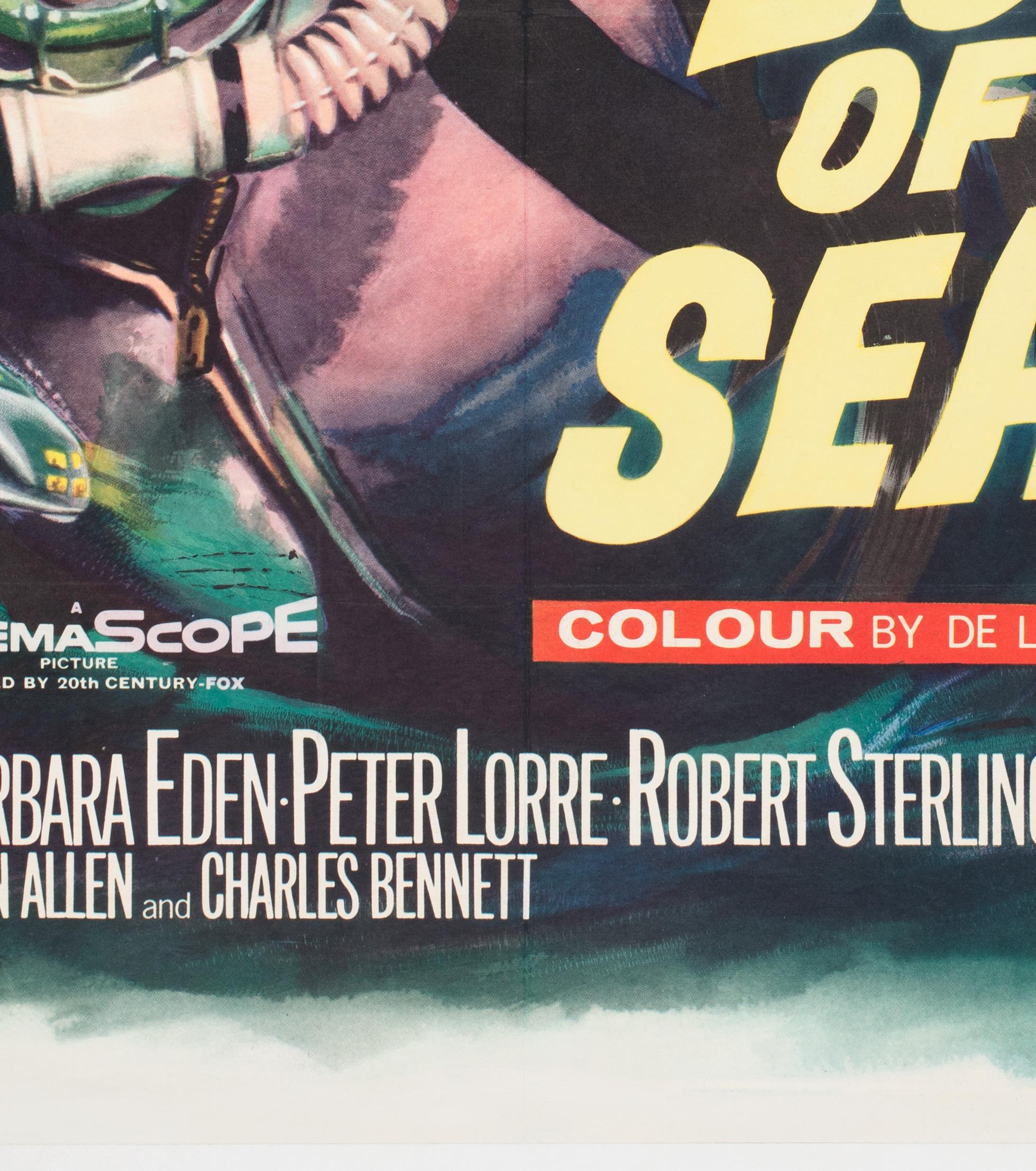 Voyage to the Bottom of the Sea 1961 UK Quad Film Poster, Tom Chantrell in vendita 1