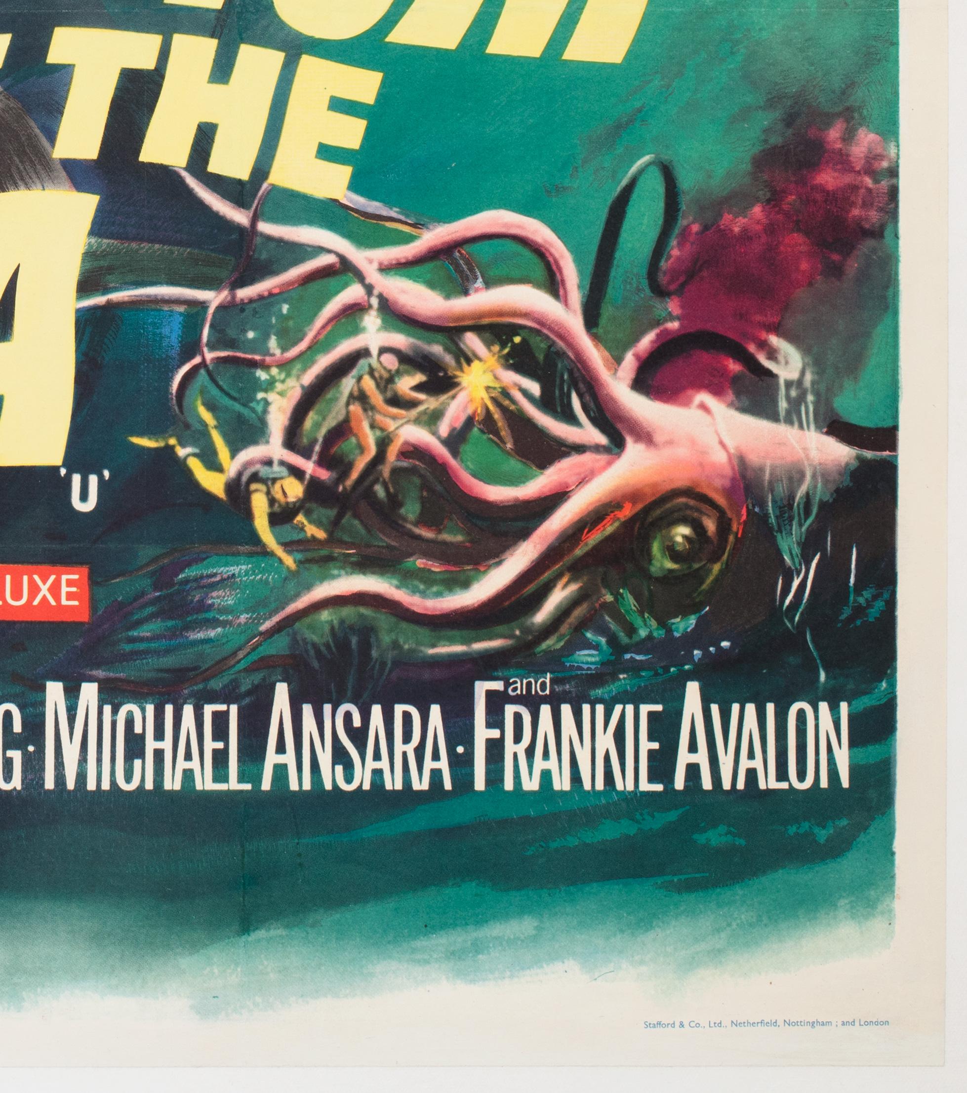 Voyage to the Bottom of the Sea 1961 UK Quad Film Poster, Tom Chantrell in vendita 2